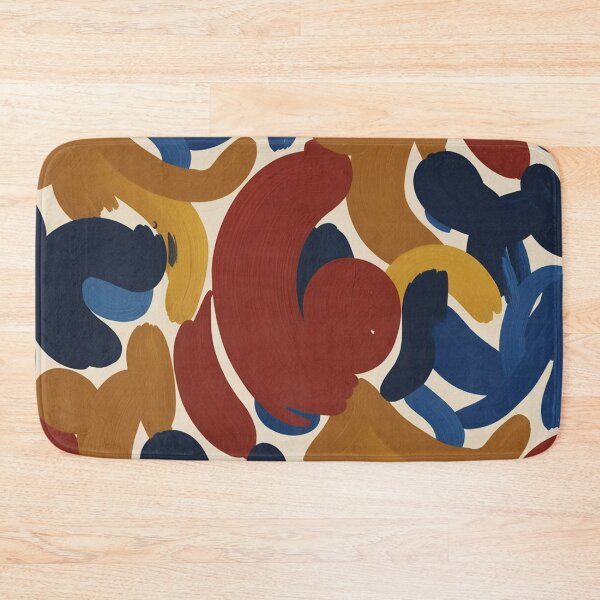 Item preview, Bold Abstract Expressionist Brushstroke Pattern | Vibrant Red Blue Gold Seamless Repeat designed and sold by Midnight Veil Designs.
