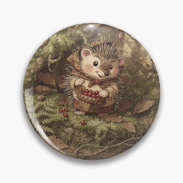 Item preview, Hedgehog Gathering Berries — Forest Folk designed and sold by PictorialWhimsy.