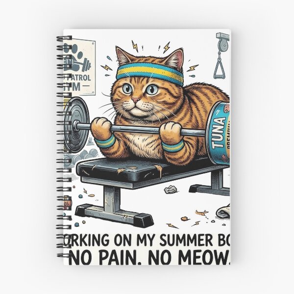 Item preview, Funny Gym Cat Fitness Weightlifting Working On My Summer Body designed and sold by OnikaD art.