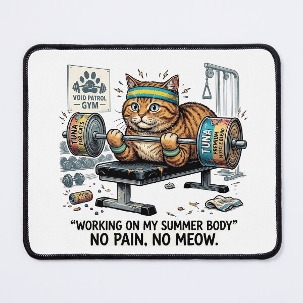 Item preview, Funny Gym Cat Fitness Weightlifting Working On My Summer Body designed and sold by OnikaD art.