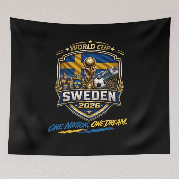 Item preview, Sweden 2026 Football Shield | Swedish Soccer Fan Badge | World Cup Supporter Design designed and sold by Huddy-clothes.