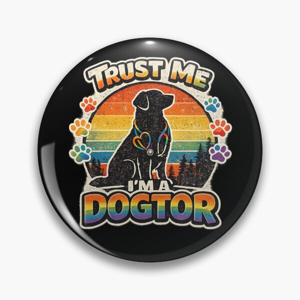 Item preview, Funny Veterinary Pride Month Gift For LGBTQ Pet Parents Trust Me I'm A Dogtor Retro Rainbow Dog Lover designed and sold by Im-Ara.