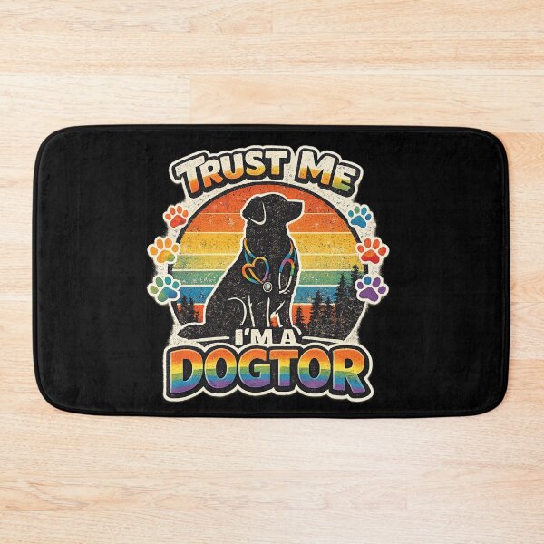 Item preview, Funny Veterinary Pride Month Gift For LGBTQ Pet Parents Trust Me I'm A Dogtor Retro Rainbow Dog Lover designed and sold by Im-Ara.