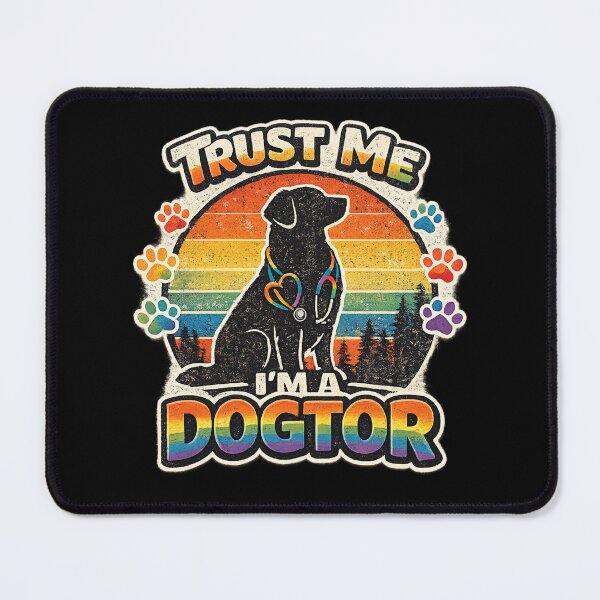 Item preview, Funny Veterinary Pride Month Gift For LGBTQ Pet Parents Trust Me I'm A Dogtor Retro Rainbow Dog Lover designed and sold by Im-Ara.