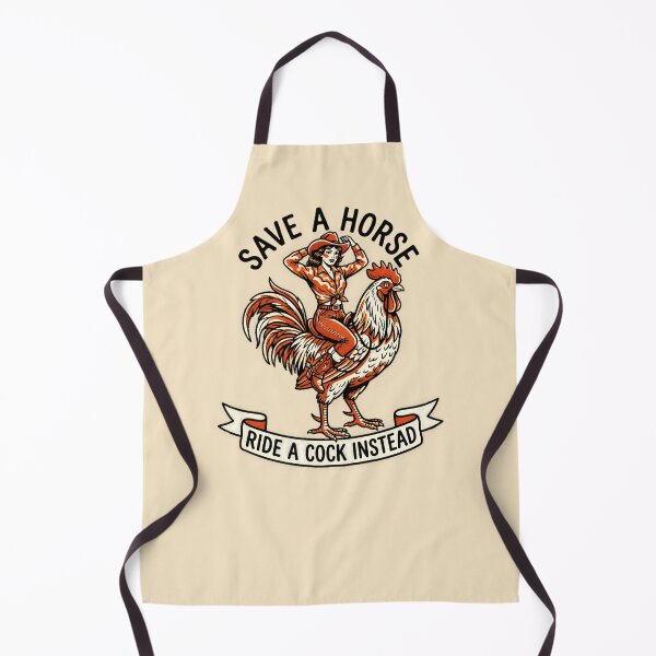 Item preview, Save A Horse Ride A Cock Instead Cowgirl Rooster Graphic — Funny Western Innuendo Humor designed and sold by SkTee2k.