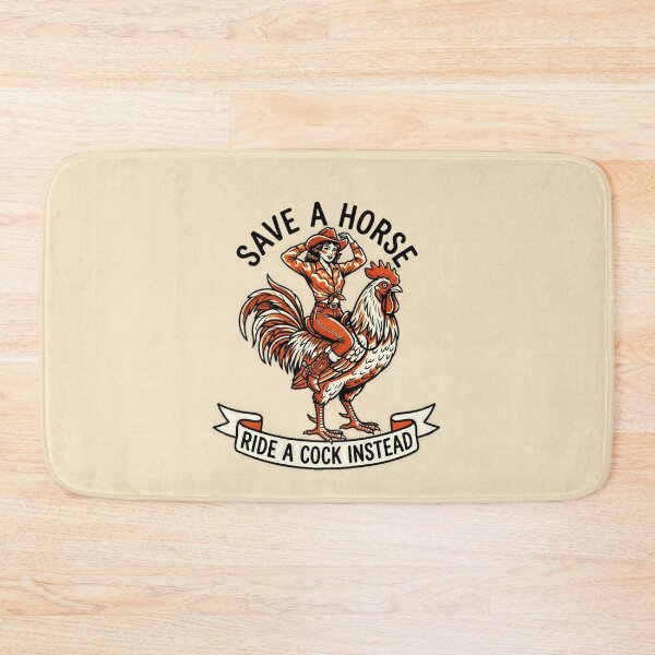 Item preview, Save A Horse Ride A Cock Instead Cowgirl Rooster Graphic  — Funny Western Innuendo Humor  designed and sold by SkTee2k.