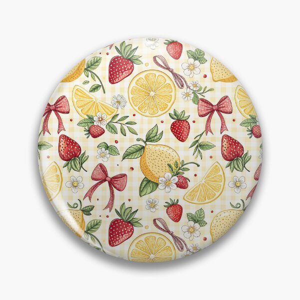Item preview, Strawberry Lemon Coquette Bow Pattern designed and sold by Storybook Botanica.