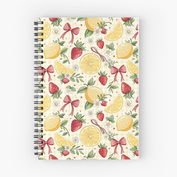 Item preview, Strawberry Lemon Coquette Bow Pattern designed and sold by Storybook Botanica.