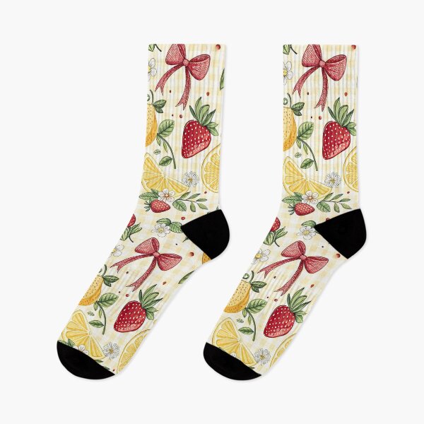 Item preview, Strawberry Lemon Coquette Bow Pattern designed and sold by Petal & Pattern Co.
