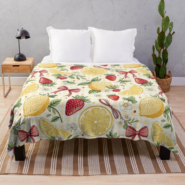 Item preview, Strawberry Lemon Coquette Bow Pattern designed and sold by Petal & Pattern Co.