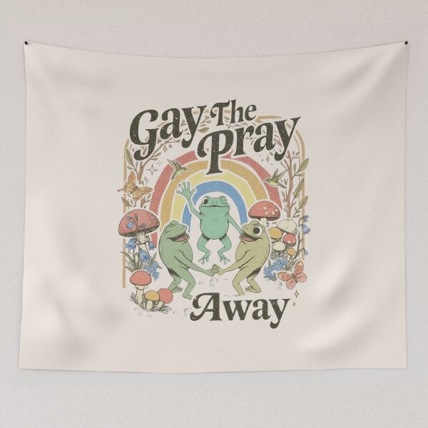 Item preview, Gay The Pray Away, Funny Queer Frog, Rainbow Pride, LGBTQ Humor, Anti Conversion Therapy, Retro Gay designed and sold by toongstudio.
