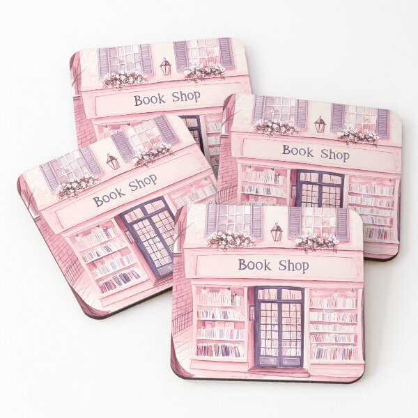 Item preview, Pink Book Shop Painting designed and sold by soheedesigns.