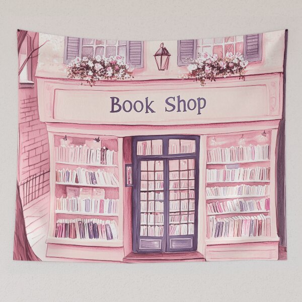 Item preview, Pink Book Shop Painting designed and sold by soheedesigns.