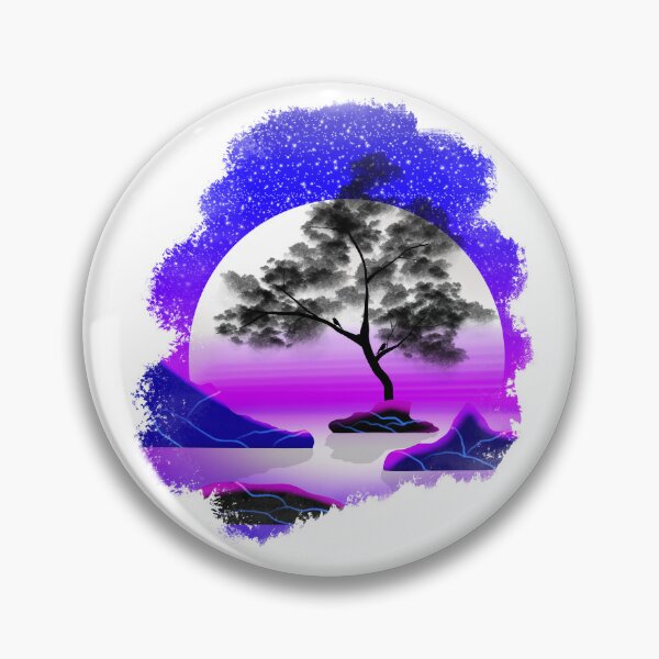 Item preview, Neon Moon Reflection Landscape designed and sold by Ink_craft.