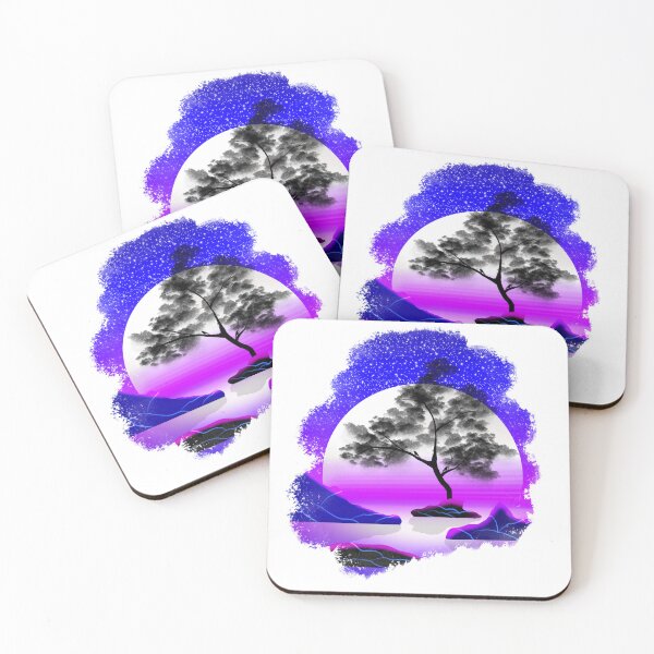 Item preview, Neon Moon Reflection Landscape designed and sold by Ink_craft.