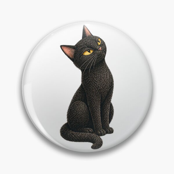 Item preview, Judgy Black Cat Sticker, Curious Black Cat with Tilted Head, Cute Cat Illustration designed and sold by VelvetClawStudio.
