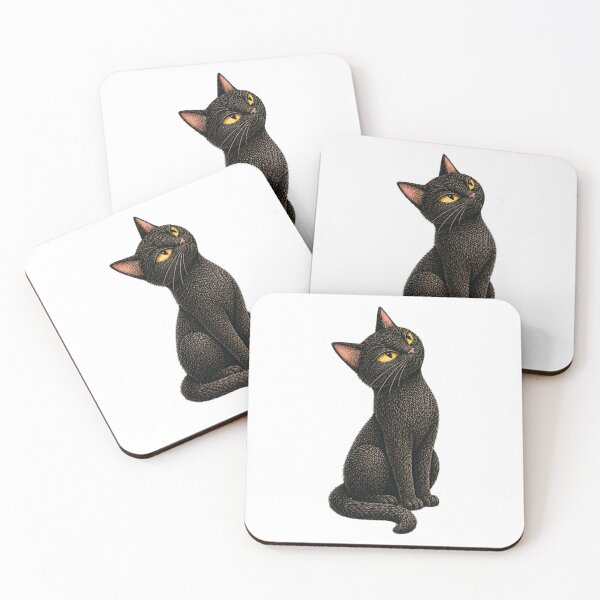 Item preview, Judgy Black Cat Sticker, Curious Black Cat with Tilted Head, Cute Cat Illustration designed and sold by VelvetClawStudio.