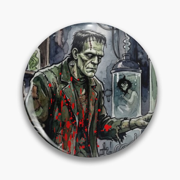 Item preview, Frankenstein's Laboratory Watercolor Spooky Halloween Horror Art designed and sold by VibranPalette.