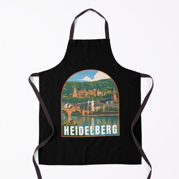 Item preview, Heidelberg in Baden-Württemberg Germany, Retro Art Travel Landscape Badge designed and sold by MaateoDesign.