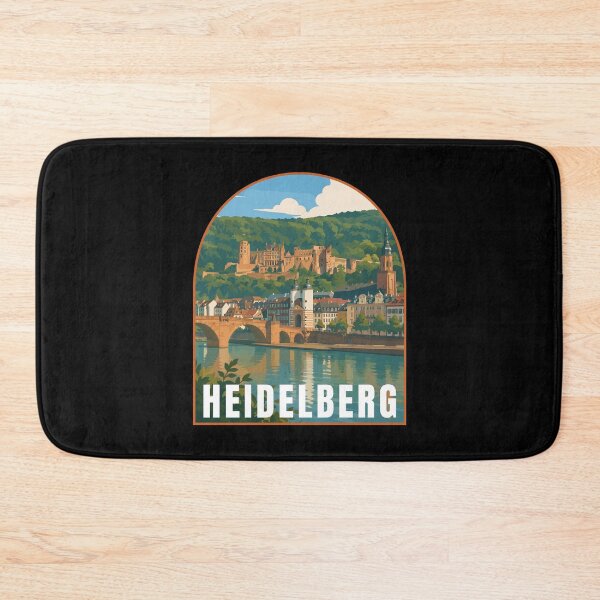 Item preview, Heidelberg in Baden-Württemberg Germany, Retro Art Travel Landscape Badge designed and sold by MaateoDesign.