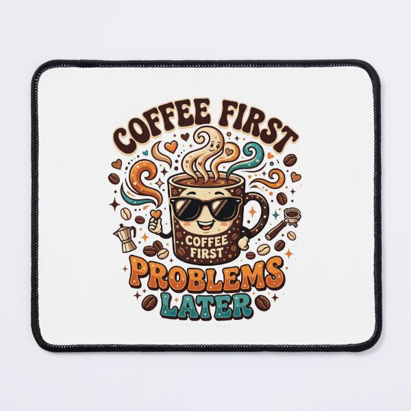 Item preview, Coffee First Problems Later Funny Coffee Design designed and sold by Pixel Analytics.