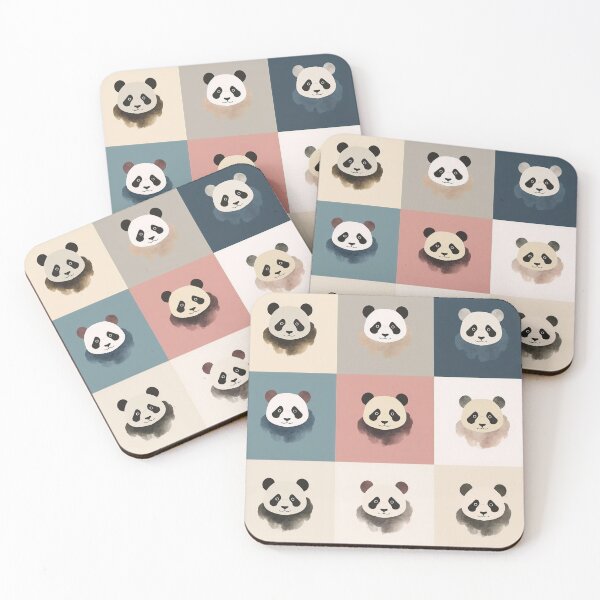 Item preview,  Pastel patchwork pandas designed and sold by uunaa.