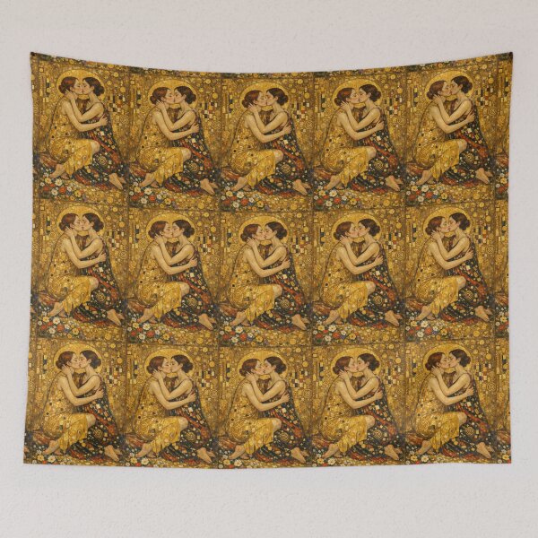 Item preview, Klimt Style Art of Female Lovers Embrace    designed and sold by Halifaxartguy.