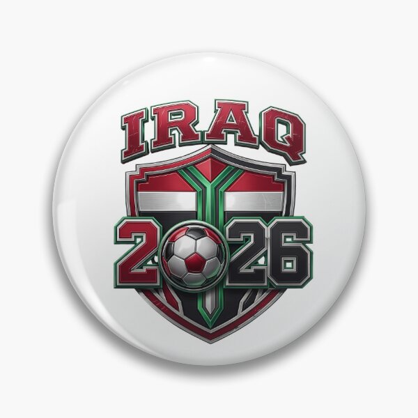 Item preview, Iraq 2026 World Soccer Metallic Shield Crest designed and sold by Saq2000.