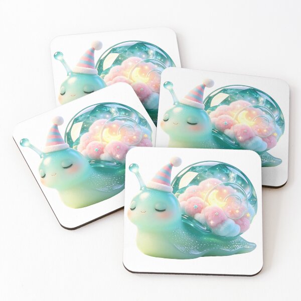 Item preview, Emerald Snail - Sleepy Rainbow Cloud & Moon Bedtime Guardian designed and sold by ABYSSLAB.