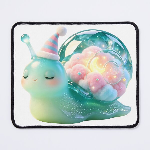 Item preview, Emerald Snail - Sleepy Rainbow Cloud & Moon Bedtime Guardian designed and sold by ABYSSLAB.