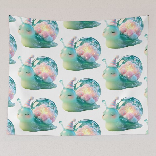 Item preview, Emerald Snail - Sleepy Rainbow Cloud & Moon Bedtime Guardian designed and sold by ABYSSLAB.