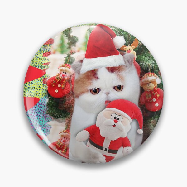 Item preview, Merry Christmas Cat with Santa Claus Toy (byACCI) designed and sold by VanyssaGraphics.