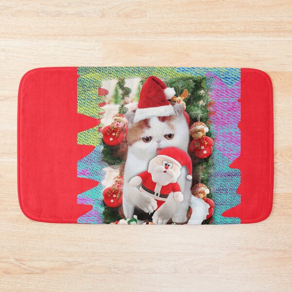 Item preview, Merry Christmas Cat with Santa Claus Toy (byACCI) designed and sold by VanyssaGraphics.