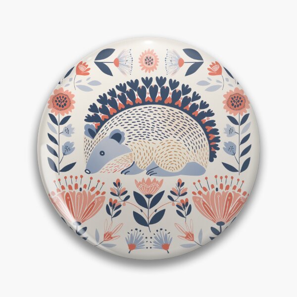 Item preview, Scandinavian Folk Art, Floral Hedgehog  designed and sold by xiao xuans.