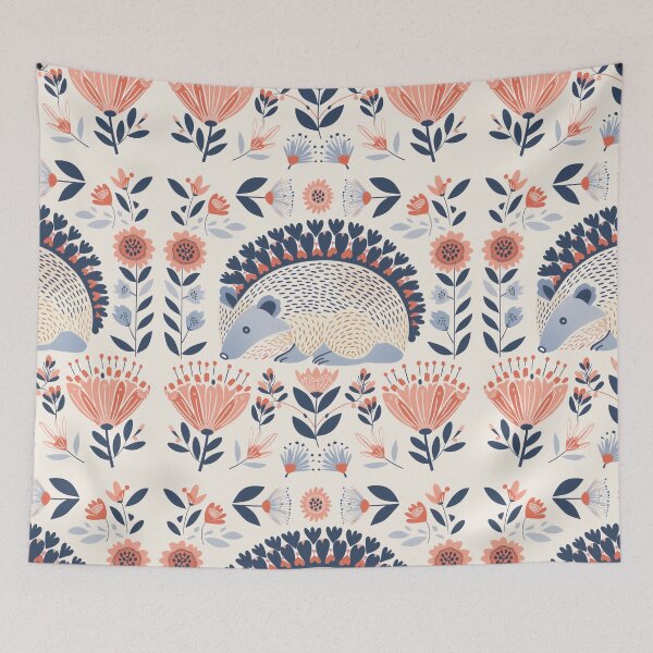 Item preview, Scandinavian Folk Art, Floral Hedgehog  designed and sold by xiao xuans.