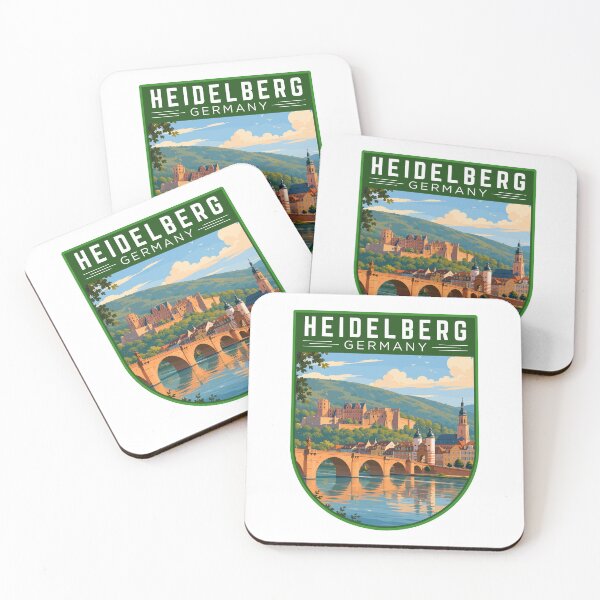 Item preview, Heidelberg in Baden-Württemberg Germany, Vintage Travel Art Badge designed and sold by MaateoDesign.