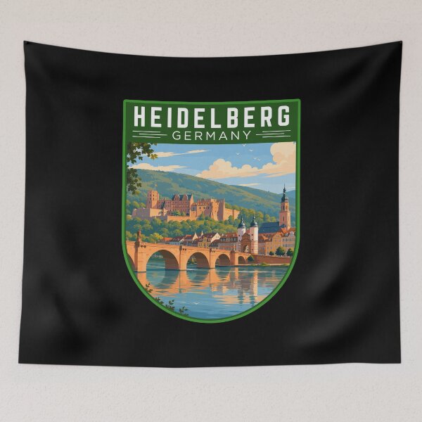 Item preview, Heidelberg in Baden-Württemberg Germany, Vintage Travel Art Badge designed and sold by MaateoDesign.