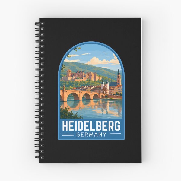 Item preview, Heidelberg in Baden-Württemberg Germany, Vintage Travel Art Emblem designed and sold by MaateoDesign.