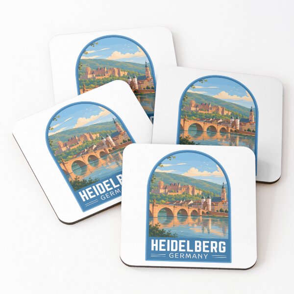 Item preview, Heidelberg in Baden-Württemberg Germany, Vintage Travel Art Emblem designed and sold by MaateoDesign.