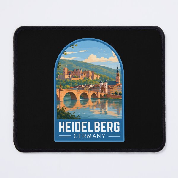Item preview, Heidelberg in Baden-Württemberg Germany, Vintage Travel Art Emblem designed and sold by MaateoDesign.