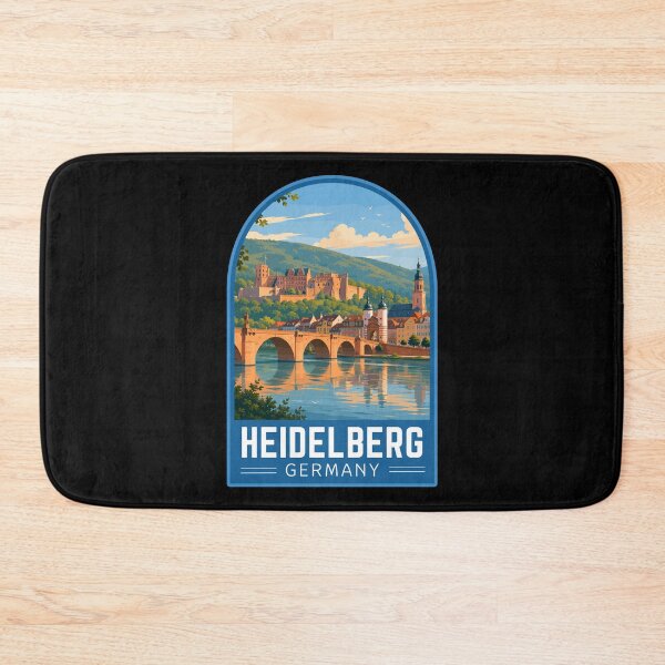 Item preview, Heidelberg in Baden-Württemberg Germany, Vintage Travel Art Emblem designed and sold by MaateoDesign.
