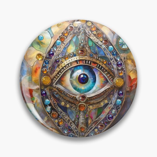 Item preview, Colorful Third Eye on Stained Glass and Bronze designed and sold by Lee Hiller Designs.