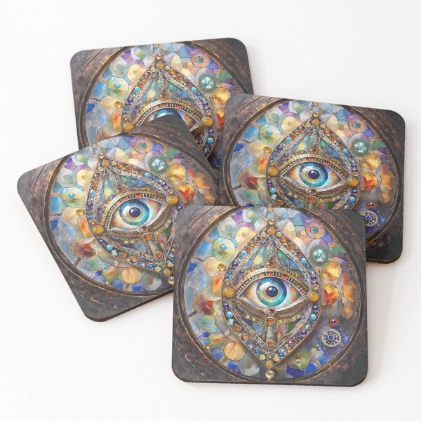 Item preview, Colorful Third Eye on Stained Glass and Bronze designed and sold by Lee Hiller Designs.