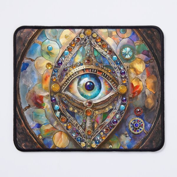 Item preview, Colorful Third Eye on Stained Glass and Bronze designed and sold by Lee Hiller Designs.