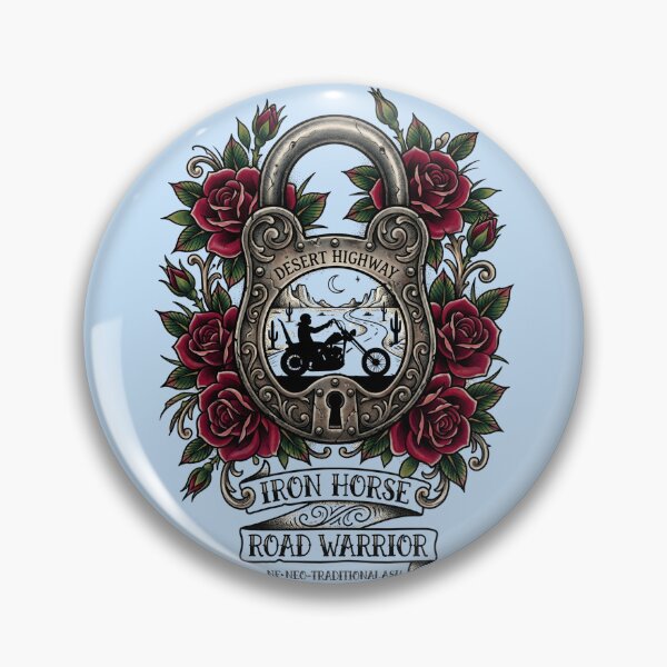 Item preview, Vintage Padlock Custom Chopper Motorcycle Tattoo Flash designed and sold by RetroRewind Studio.