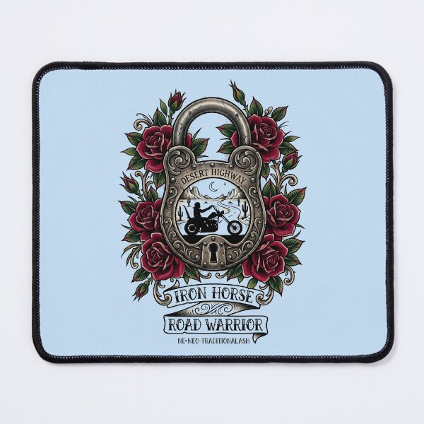 Item preview, Vintage Padlock Custom Chopper Motorcycle Tattoo Flash designed and sold by RetroRewind Studio.