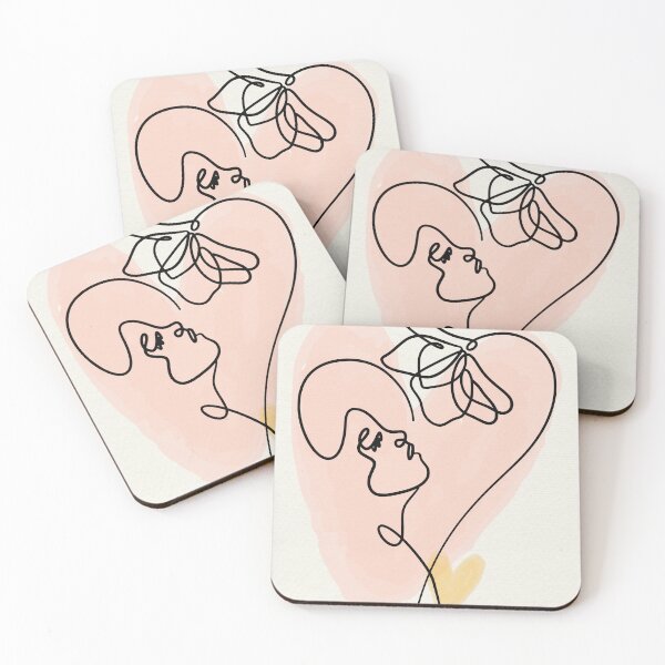Item preview, Minimalist Heart Face Line Art - Boho Woman and Flower Poster designed and sold by Mora  Lisa.