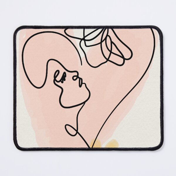 Item preview, Minimalist Heart Face Line Art - Boho Woman and Flower Poster designed and sold by Mora  Lisa.