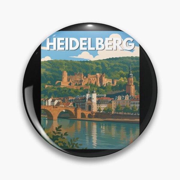 Item preview, Heidelberg in Baden-Württemberg, Germany, Vintage Art Travel Landscape designed and sold by MaateoDesign.