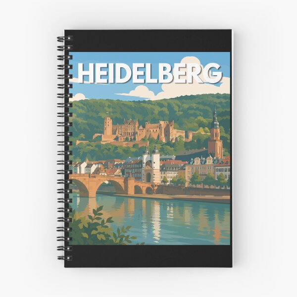 Item preview, Heidelberg in Baden-Württemberg, Germany, Vintage Art Travel Landscape designed and sold by MaateoDesign.